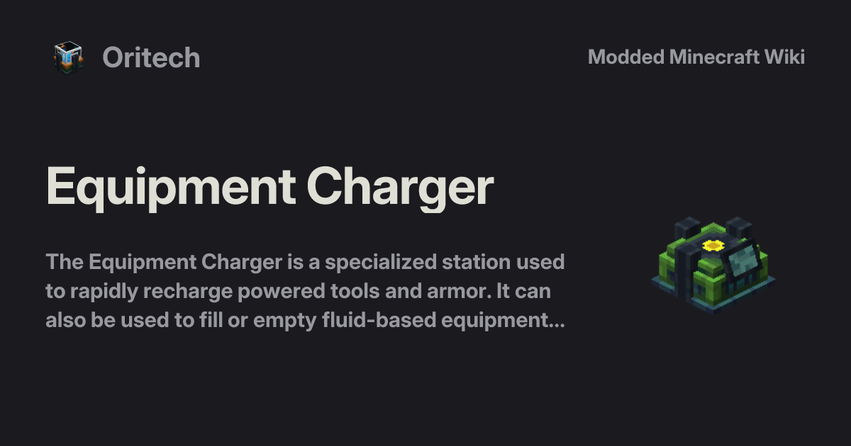 Equipment Charger - Oritech