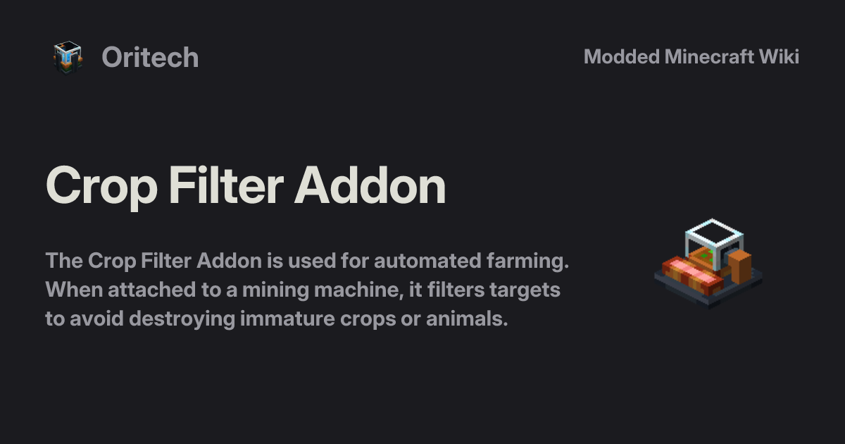 Crop Filter Addon - Oritech