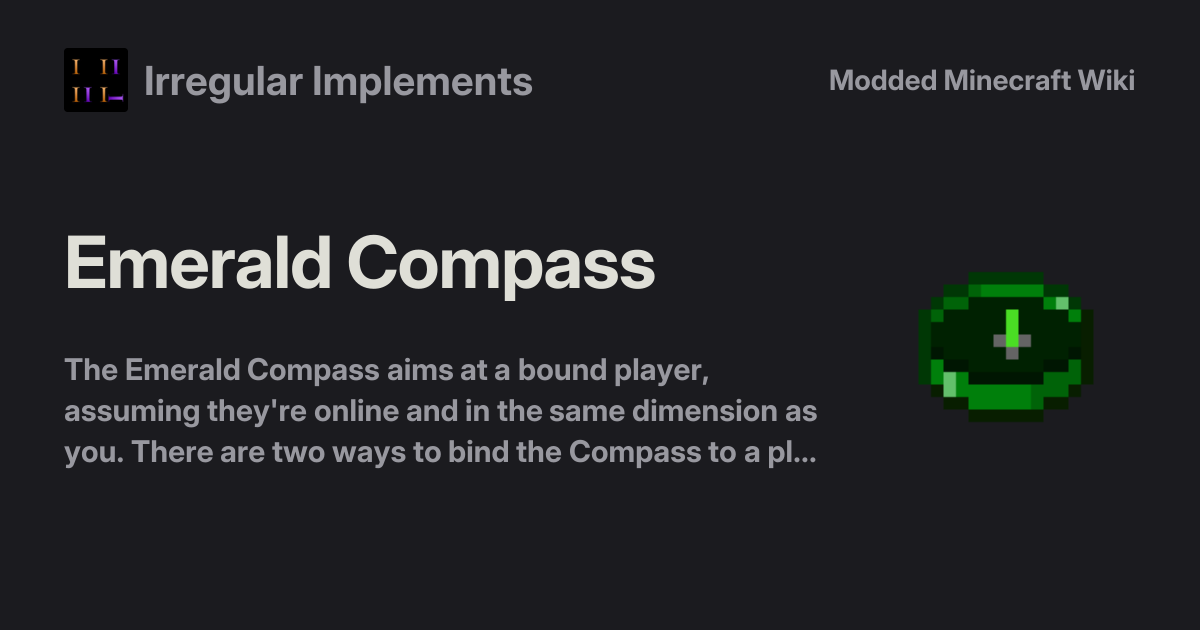 Emerald Compass - Irregular Implements