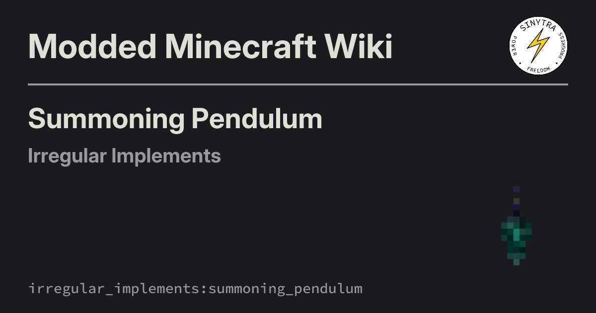 Summoning Pendulum - Irregular Implements