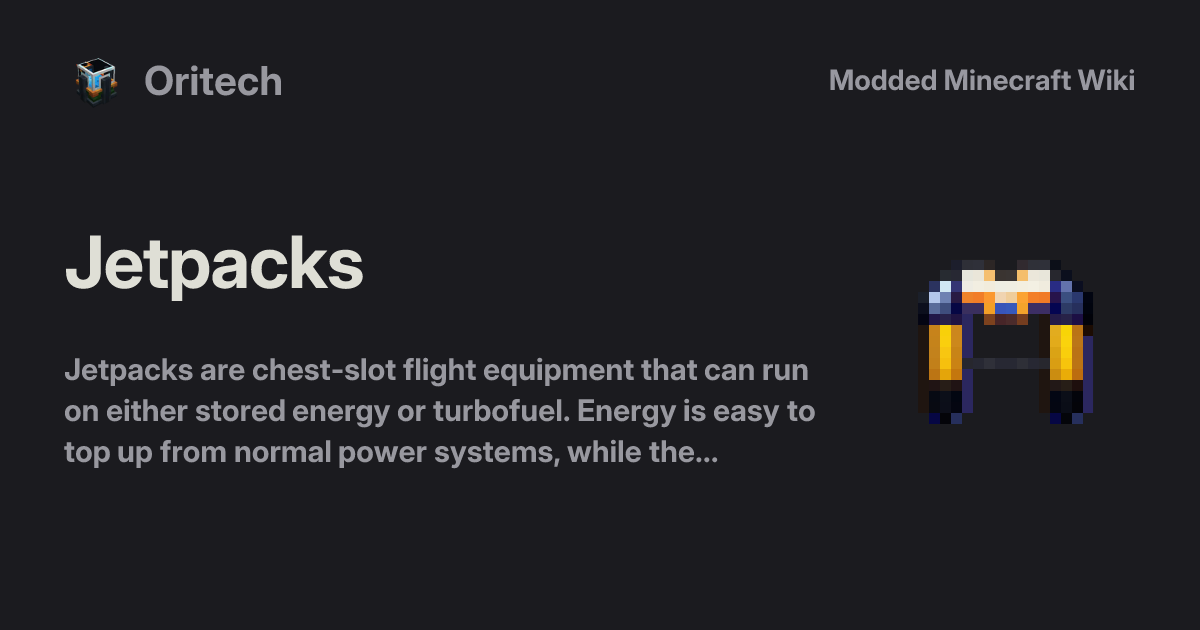 Jetpacks - Oritech