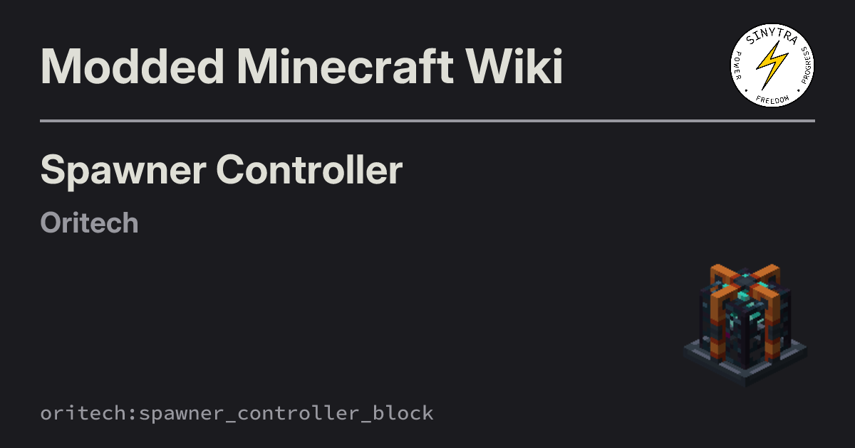 Spawner Controller - Oritech