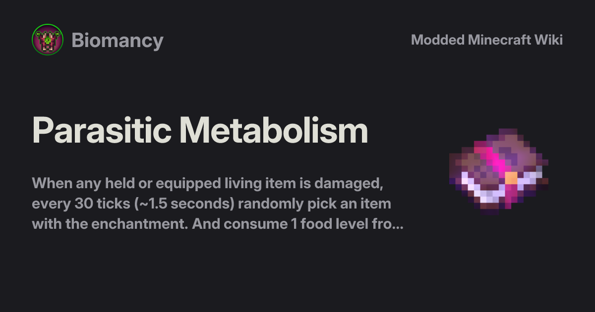 Parasitic Metabolism - Biomancy