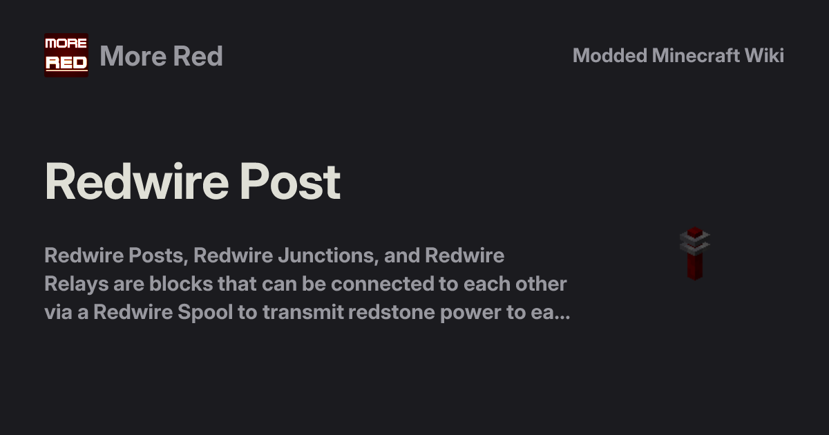 Redwire Post - More Red