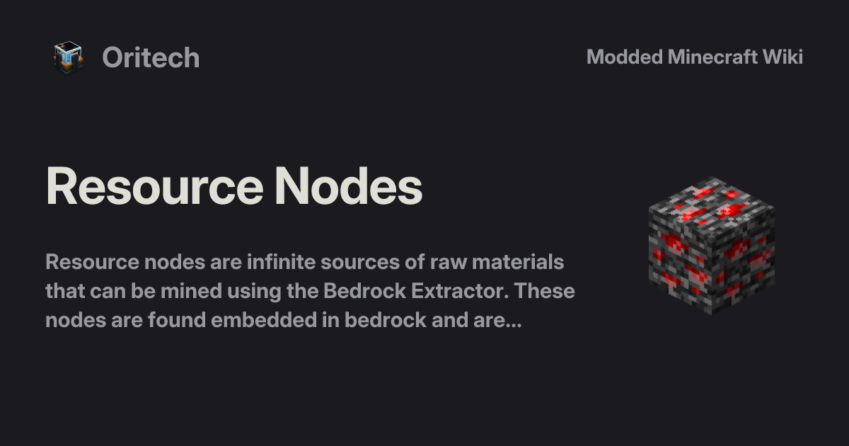 Resource Nodes - Oritech