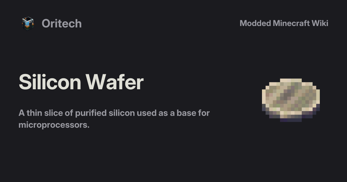Silicon Wafer - Oritech