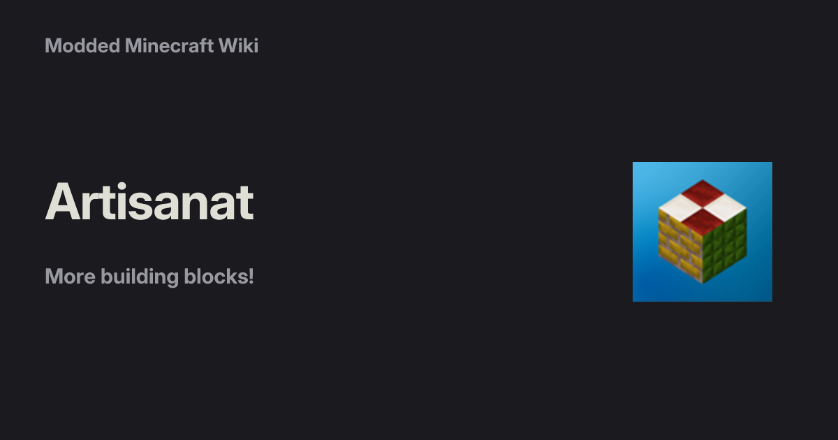 Artisanat - Modded Minecraft Wiki