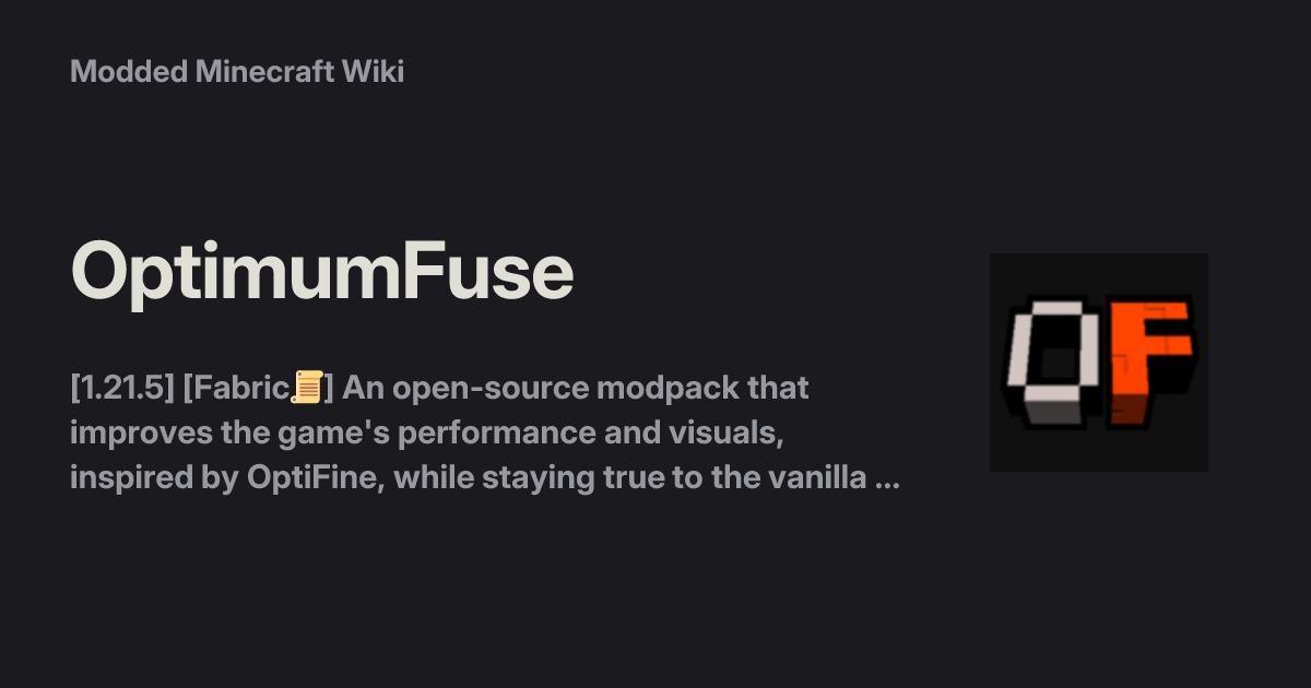 OptimumFuse - Modded Minecraft Wiki
