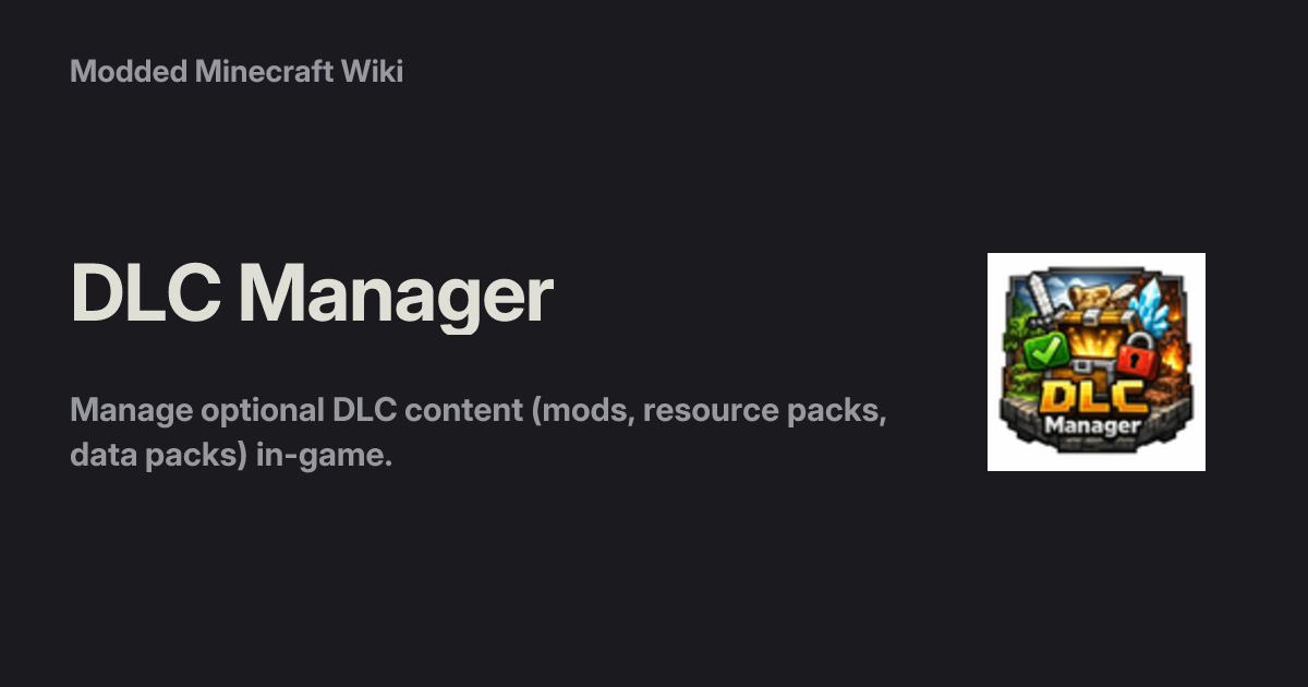 DLC Manager - Modded Minecraft Wiki