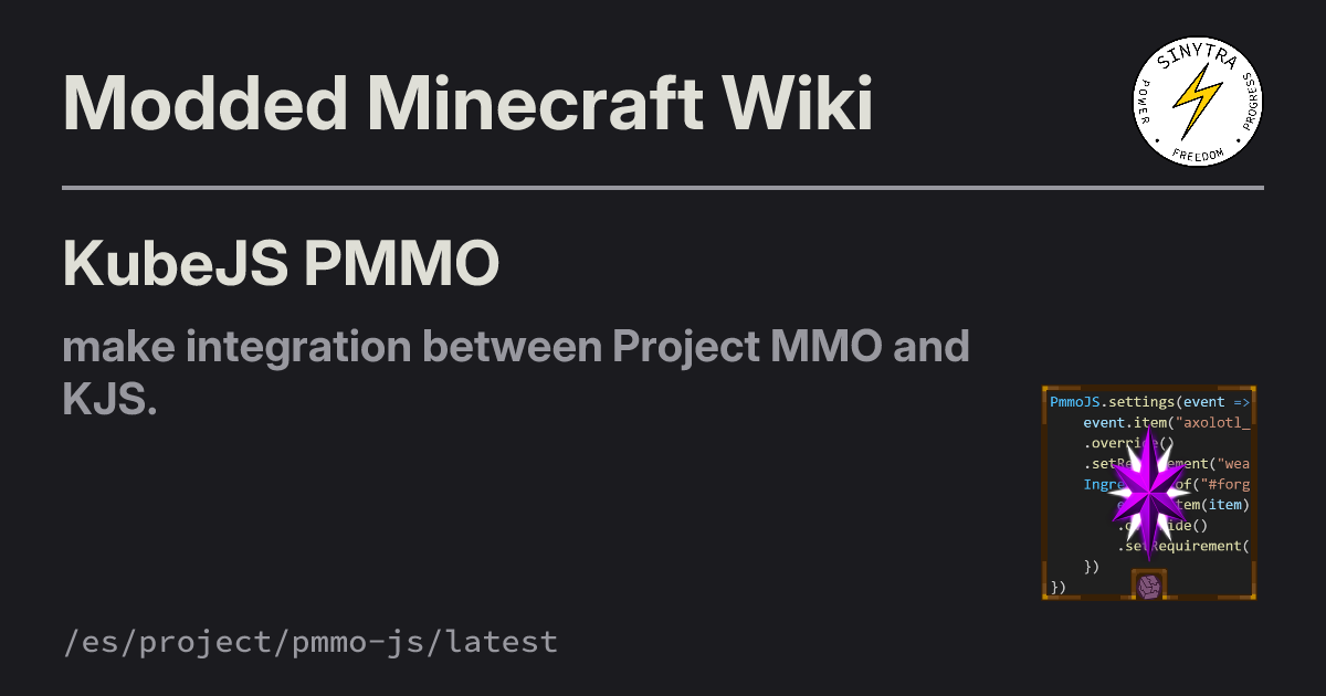KubeJS PMMO - Modded Minecraft Wiki