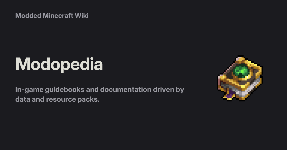 Modopedia - Modded Minecraft Wiki