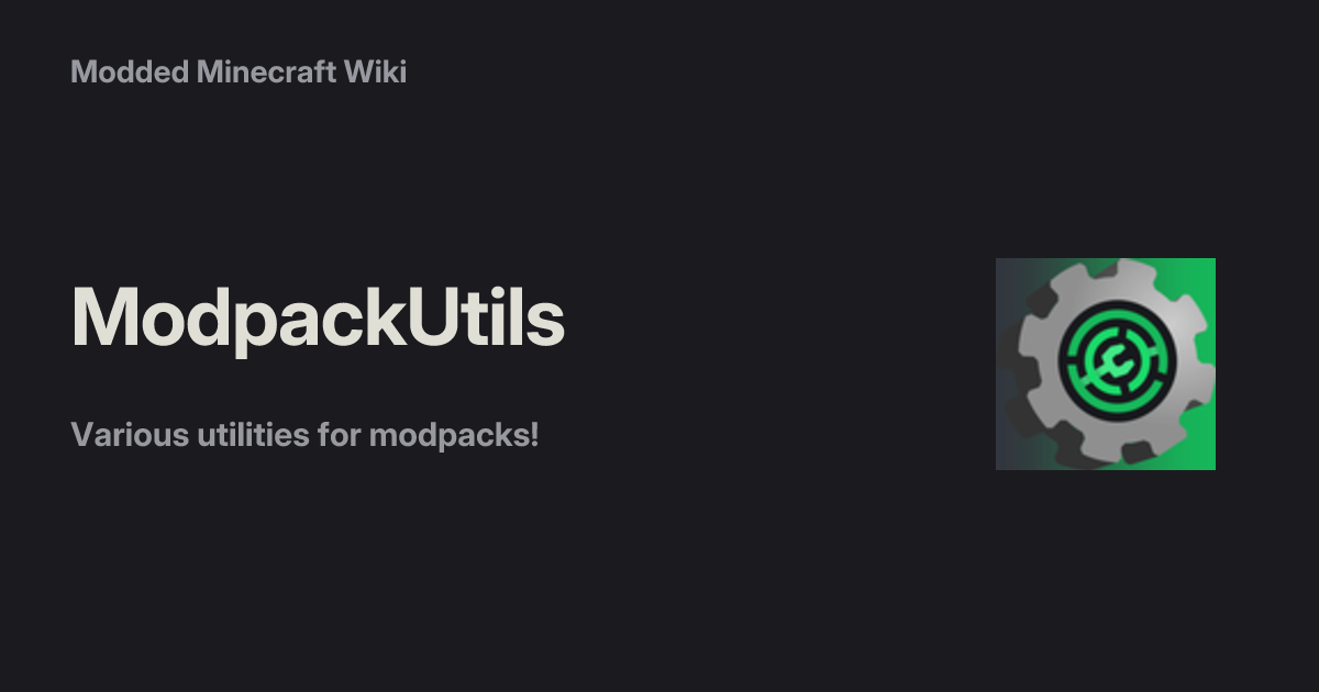 ModpackUtils - Modded Minecraft Wiki