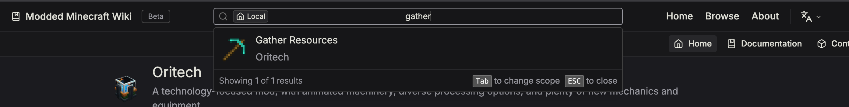Local search scope
